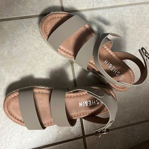 Shein ankle sandals brand new never used Taupe color size 6.5